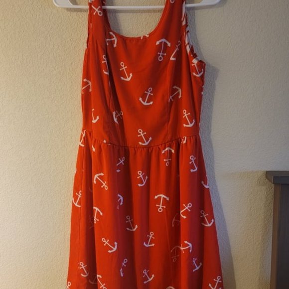 Red and White Anchor Dress - Picture 1 of 6